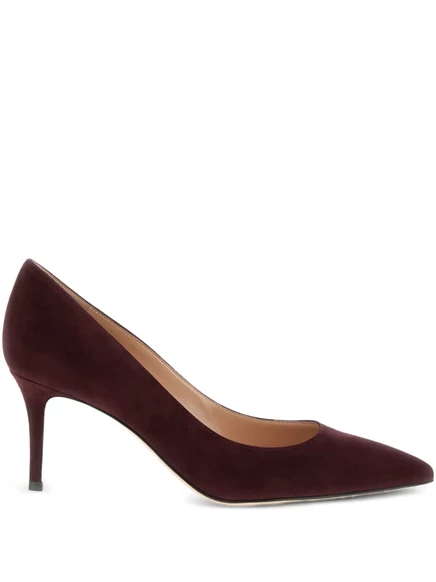 Замшевые туфли-лодочки на каблуке от Gianvito Rossi red