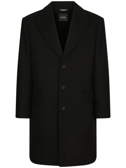 Однобортное шерстяное пальто Dolce & Gabbana black