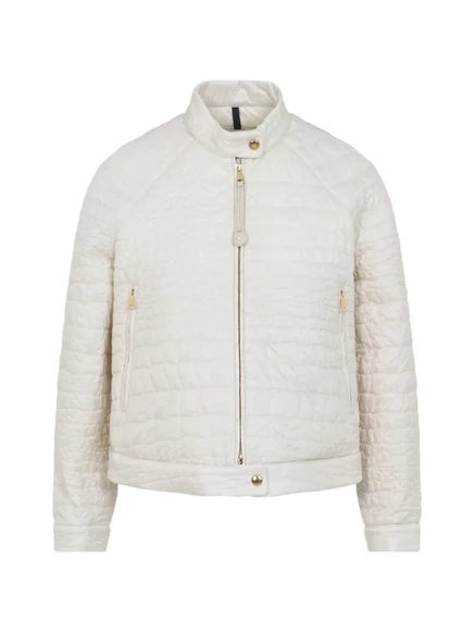 Женская стёганая куртка Moncler на молнии, светло-бежевая