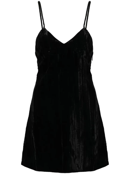 Женское бархатное мини-платье Saint Laurent, черное