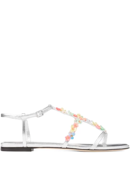 Женские сандалии Jimmy Choo Gwyn/Daisy, серебристые