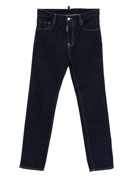 Мужские джинсы DSquared2 logo-patch, узкие, синие