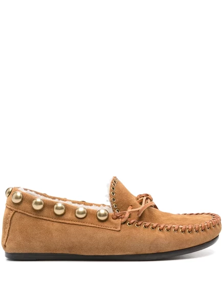 Женские лоферы Isabel Marant Fitza с меховой подкладкой, коричневые