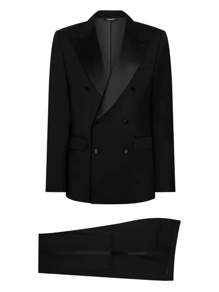 Двубортный костюм-тройка от Dolce & Gabbana black