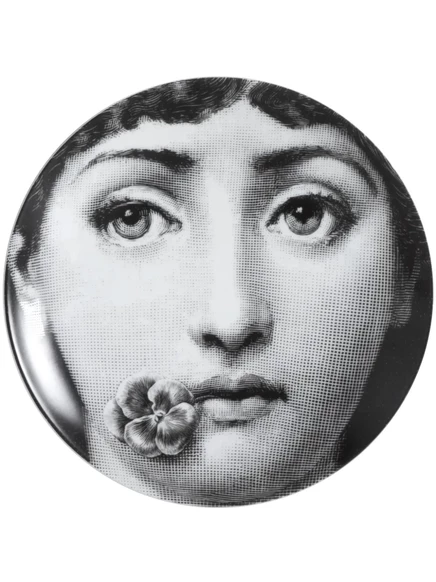 Настенная тарелка Fornasetti N137, 26 см, черно-белая