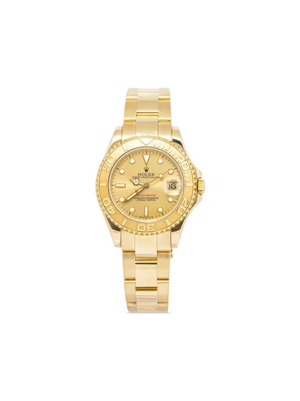 Женские часы Rolex Yacht‑Master 35 мм, 18K золото, шампань