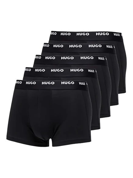 Мужские боксеры Hugo 5 шт. с логотипом на поясе, черные