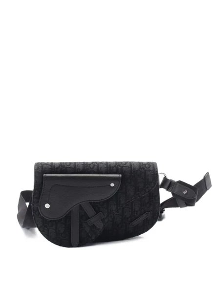 Бывшая в употреблении сумка Christian Dior 2010-х годов с косым седлом через плечо black