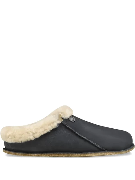 Мужские тапочки Birkenstock Zermatt из замши с меховой подкладкой, синие