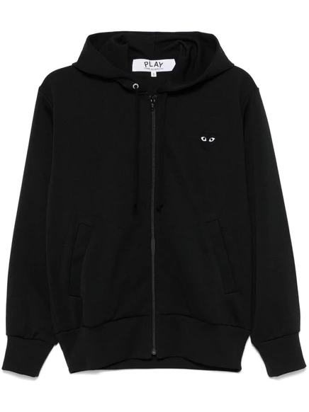 Унисекс худи COMME des GARONS PLAY на молнии с нашивкой сердца, черная