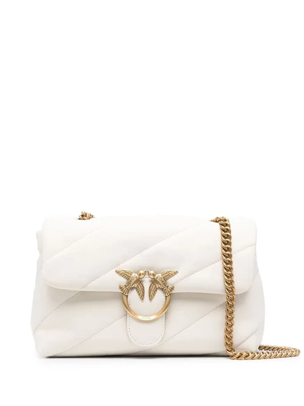 Сумка PINKO Love Classic Puff через плечо, белая