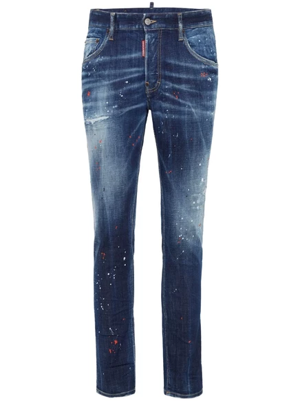 Мужские узкие джинсы DSquared2 из стрейч-хлопка, синие