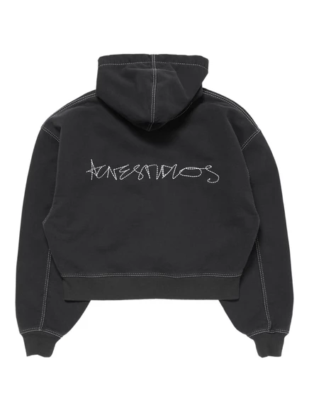 Худи Acne Studios с контрастной строчкой, черное