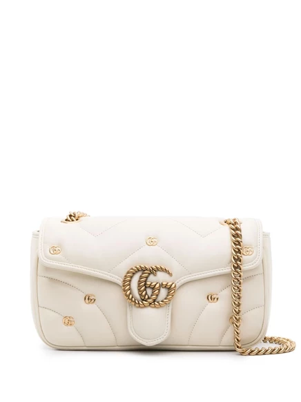 Маленькая сумка через плечо Gucci GG Marmont white