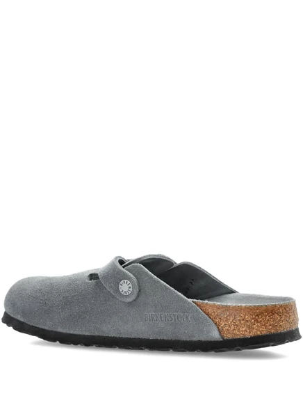 Мюли Birkenstock замшевые с пряжкой, серые