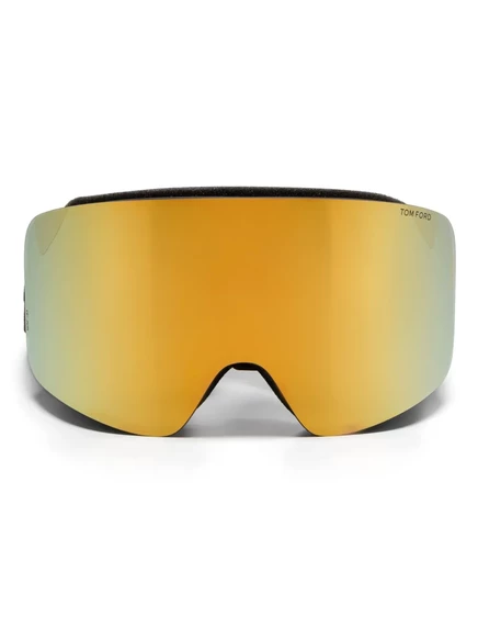 Лыжные очки с логотипом TOM FORD Eyewear на ремешке с зеркальными линзами brown