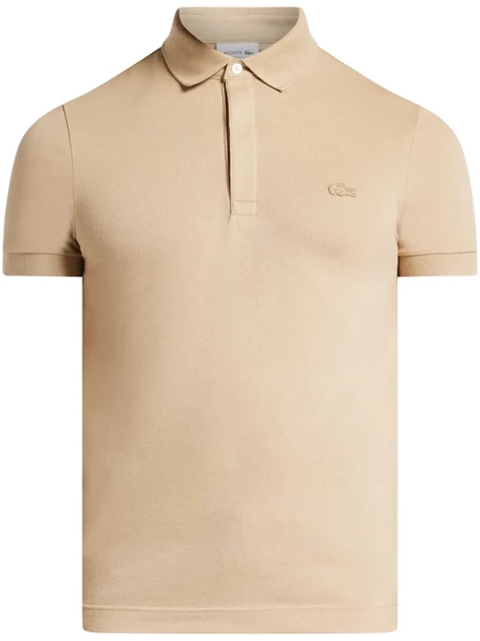 Мужское поло Lacoste с логотипом, бежевое