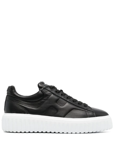 Мужские кроссовки Hogan H-Stripes из телячьей кожи, черные