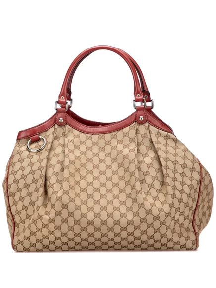 Сумка-тоут Gucci Sukey GG, коричневая