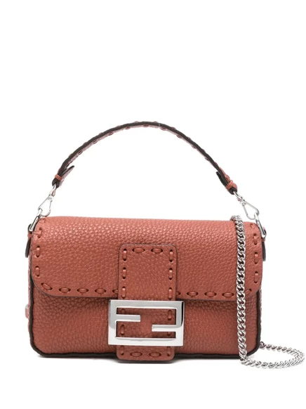 Женская сумка-тоут Fendi Mini Baguette стеганая, коричневая