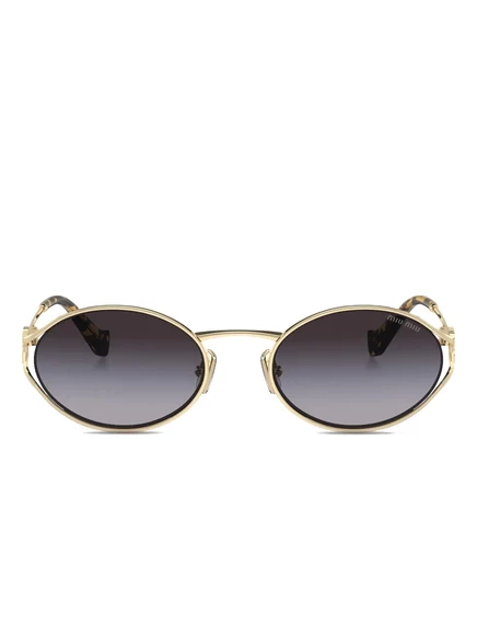 Солнцезащитные очки в овальной оправе Miu Miu Eyewear gold