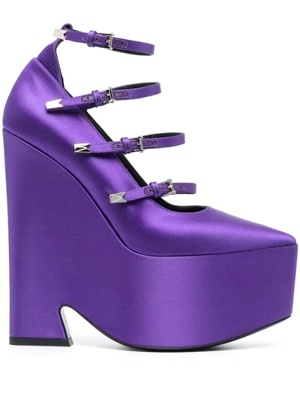 Туфли-лодочки на платформе с ремешками от Versace Tempest purple