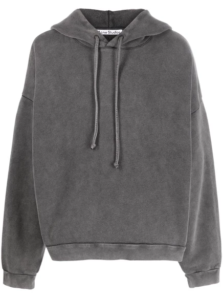 Унисекс худи Acne Studios с нашивкой-логотипом, серое