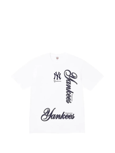 Мужская футболка Supreme x MLB Teams с принтом, белая