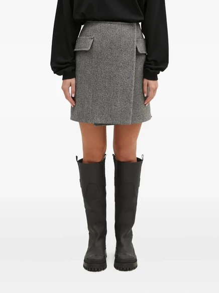 Женская юбка Sportmax Laccio, шерстяная, серая