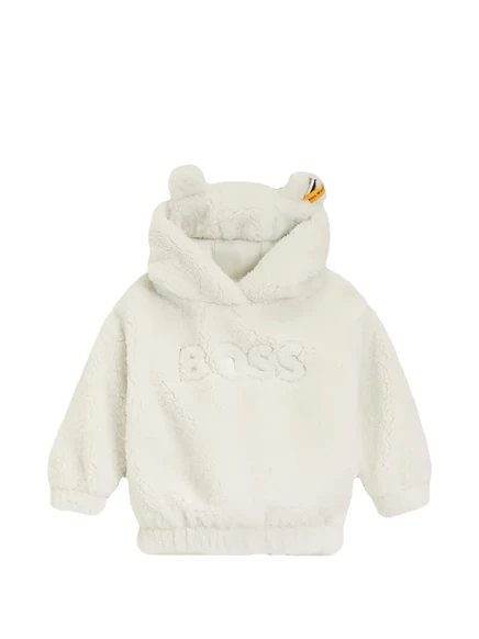 Детское худи Boss Kidswear Steiff тедди с ушками, молочное