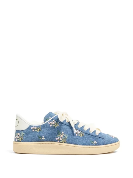 Женские кеды Valentino Garavani Royco из денима, синие