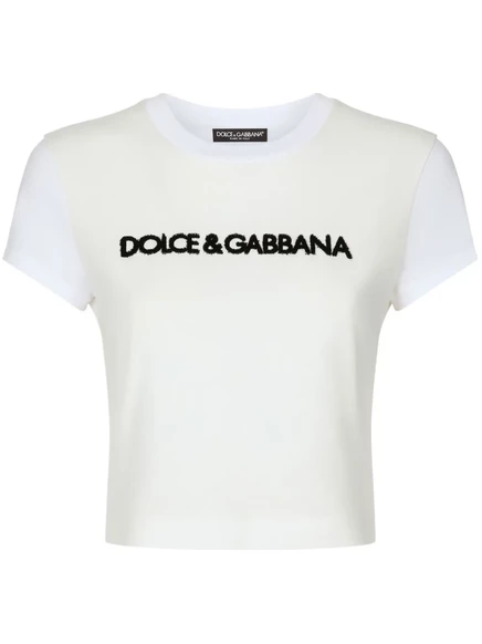 Женская футболка Dolce & Gabbana с вышивкой, белая
