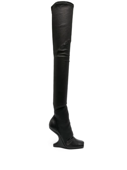 Консольные сапоги выше колена длиной 120 мм от Rick Owens  black