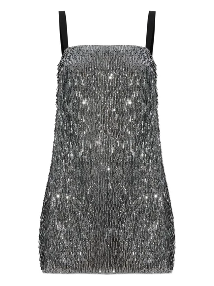 Платье на бретельках от Dolce & Gabbana, расшитое бисером grey
