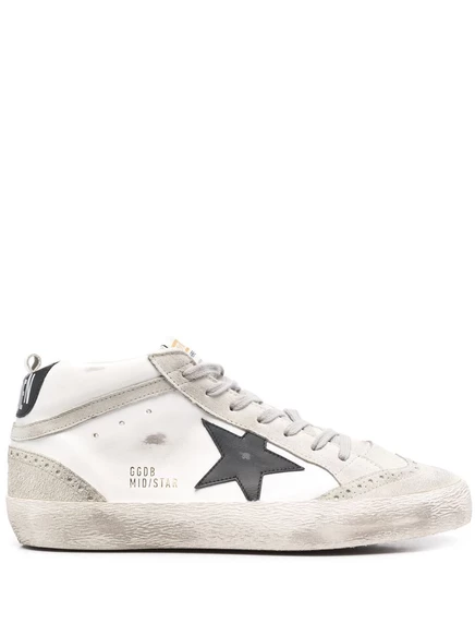 Кроссовки с эффектом потертости Golden Goose Mid Star white