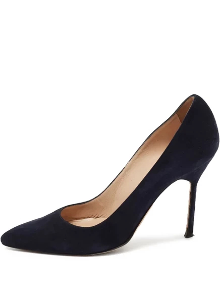 Женские туфли Manolo Blahnik BB замшевые 100 мм, черные