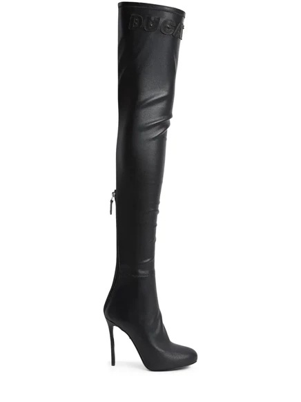 Кожаные сапоги выше колена DSQUARED2 x Ducati black