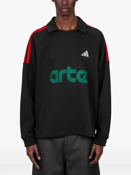 Мужской свитшот Adidas x Arte Antwerp с воротником-поло, черный