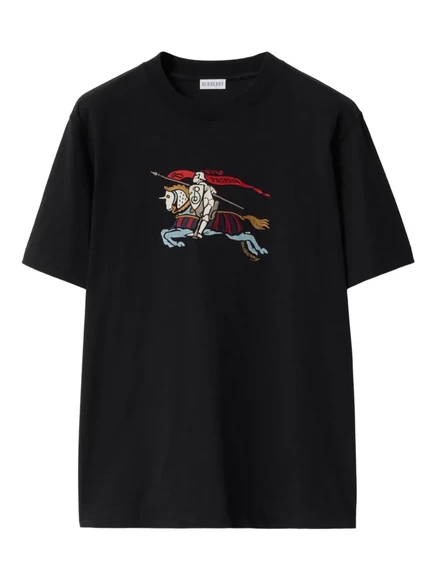 Мужская футболка Burberry с вышивкой всадника, черная