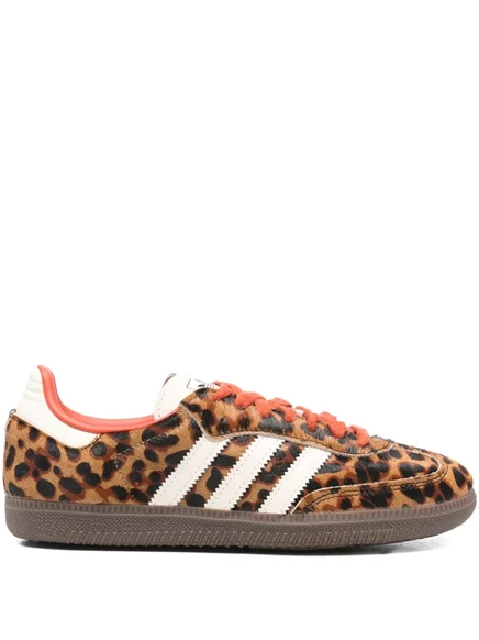 кроссовки в полоску adidas Samba OG с животным принтом brown