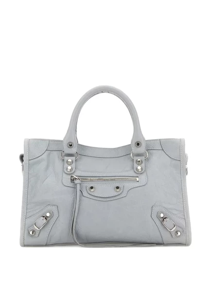 Маленькая кожаная сумка-тоут Balenciaga Le City grey