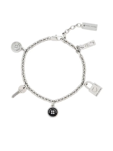 Женский браслет Marc Jacobs The Button с подвесками, серебристый