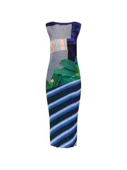 Женское платье PLEATS PLEASE ISSEY MIYAKE плиссе, синее