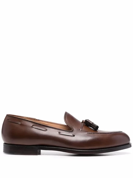 Мужские лоферы Crockett & Jones с кисточками, коричневые