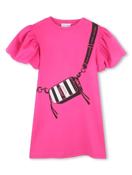Детское платье Marc Jacobs Kids Snapshot, розовое
