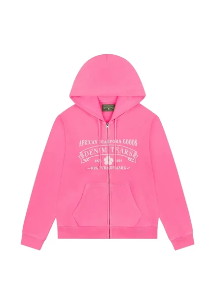 Мужское худи Denim Tears ADG на молнии, розовое