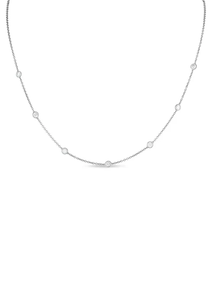 Эксклюзивное колье из белого золота 18 карат с бриллиантами LB Exclusive station silver