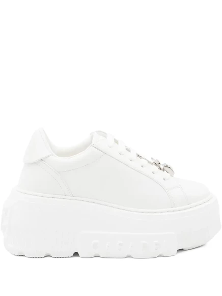 Кроссовки на шнуровке Casadei на платформе white