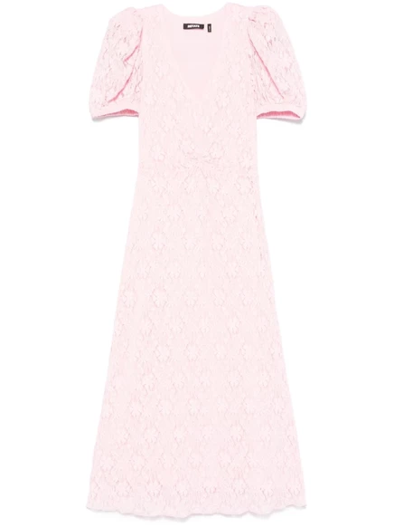 Кружевное миди-платье с пышными рукавами ROTATE от BIRGER CHRISTENSEN pink