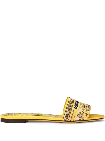Женские шлёпанцы Dolce & Gabbana Bianca, жёлтые